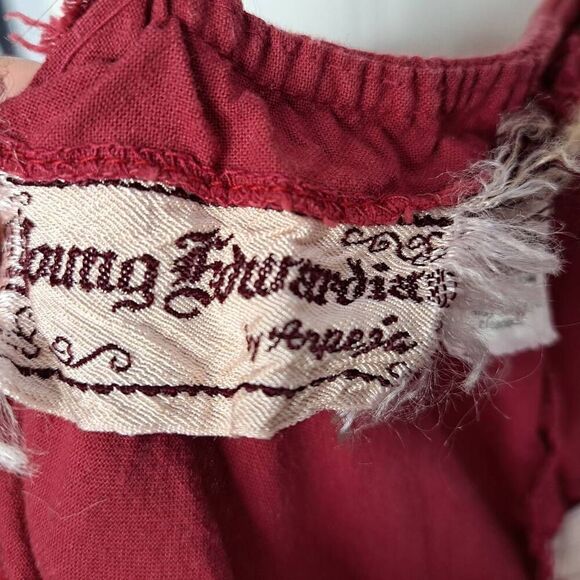 Young Edwardian Vintage 1970s Burgundy Floral Embroidered Disco Jumpsuit - Picture 11 of 12